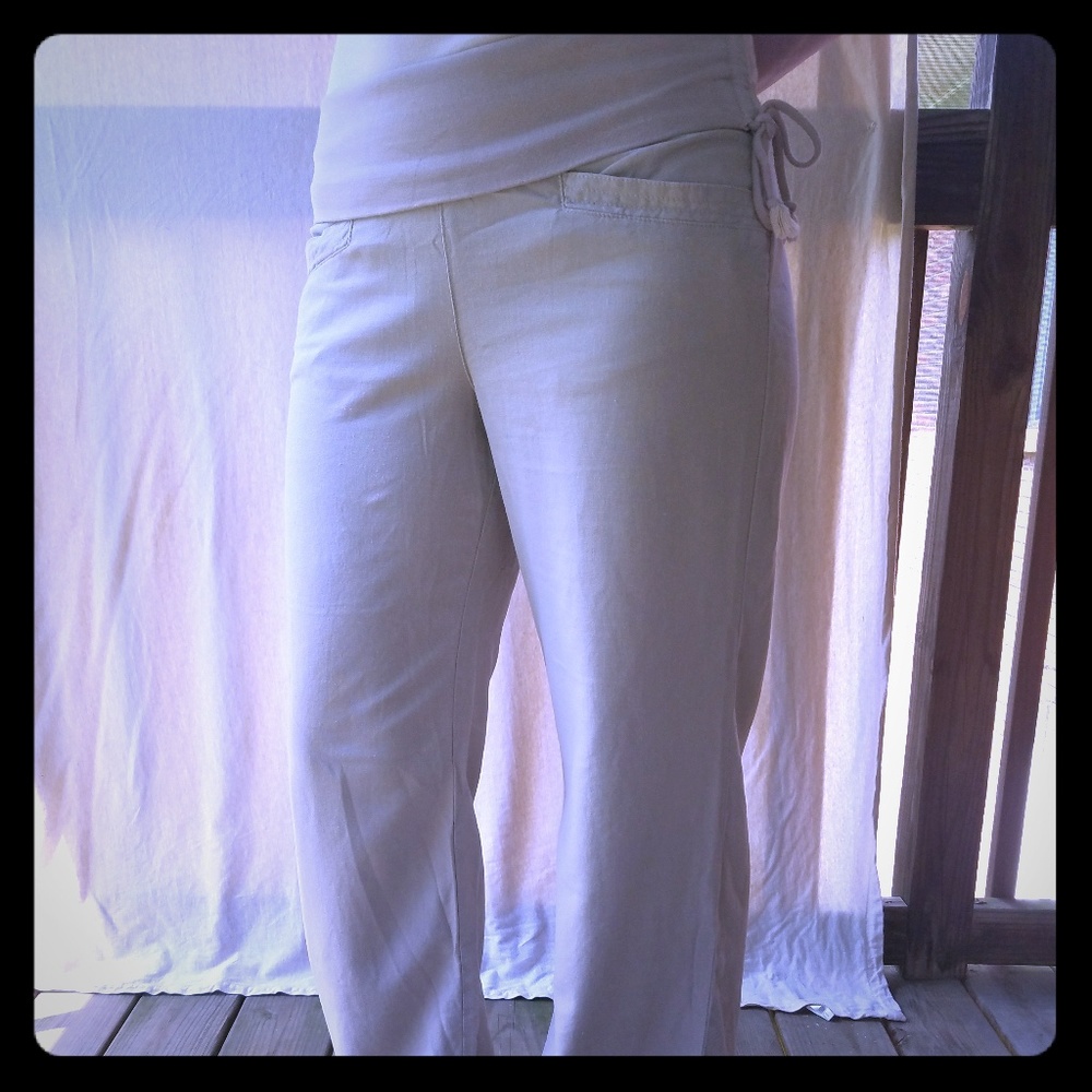 Tan linen pants